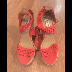Steve Madden Magestee Wedge Sandal in Coral